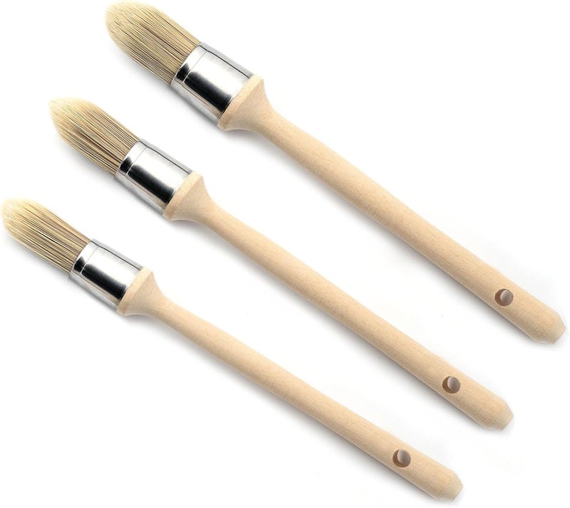 Wesquer 3Pack Small Paint Brushes - Trim Paint Brush Edge Painting Tool for Detail Areas and Small Repairs - Ideal for Art, Sash, Baseboards, and House Wall Corners with 0.6” 0.7” 0.8” - Image 1